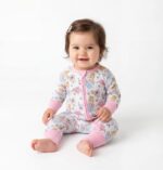Set Of 3 Bamboo Spandex Zipper Sleepsuit (For Little Girls) - Image 3