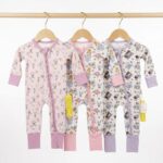 Set Of 3 Bamboo Spandex Zipper Sleepsuit (For Little Girls)