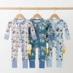 Set Of 3 Bamboo Spandex Zipper Sleepsuit (For Little boys)